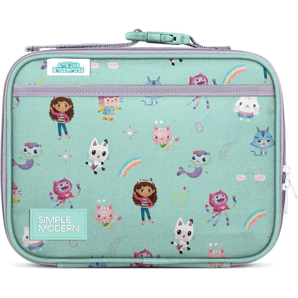 imageSimple Modern Bluey Kids Lunch Box for Toddler Reusable Insulated Bag for Girls Meal Containers for School with Exterior and Interior Pockets Hadley Collection Bluey SkyGabbys Dollhouse Gabbys Friends