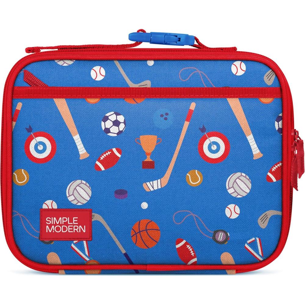 imageSimple Modern Bluey Kids Lunch Box for Toddler  Reusable Insulated Bag for Girls  Meal Containers for School with Exterior and Interior Pockets  Hadley Collection  Bluey SkySports Balls