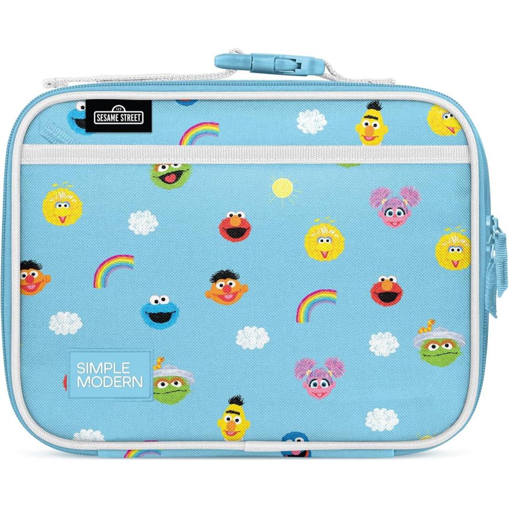imageSimple Modern Bluey Kids Lunch Box for Toddler Reusable Insulated Bag for Girls Meal Containers for School with Exterior and Interior Pockets Hadley Collection Bluey SkySesame Street Pals