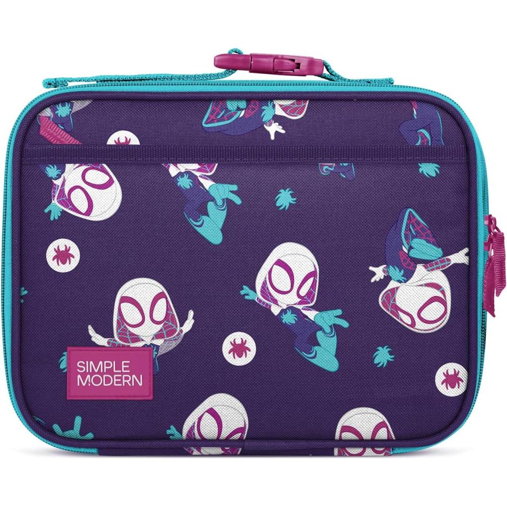 imageSimple Modern Bluey Kids Lunch Box for Toddler Reusable Insulated Bag for Girls Meal Containers for School with Exterior and Interior Pockets Hadley Collection Bluey SkyMarvel Spider Gwen