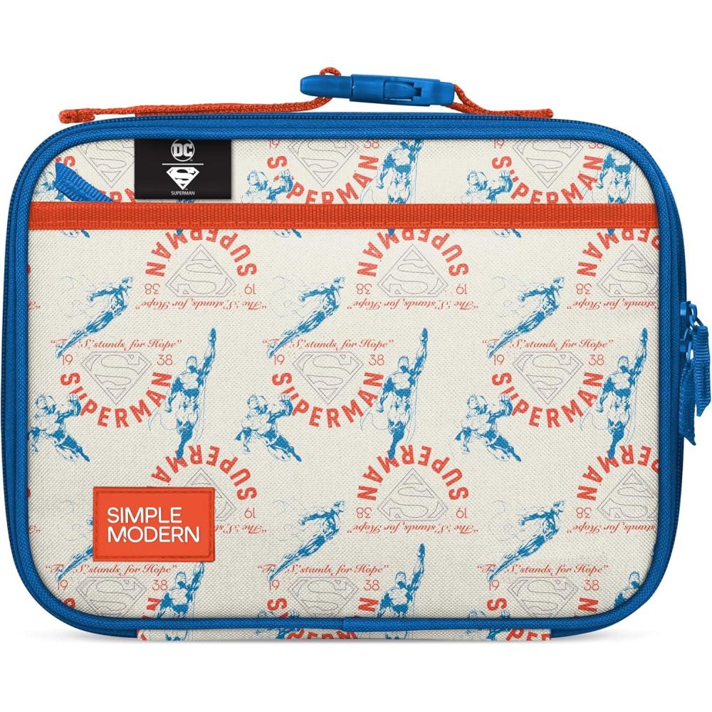imageSimple Modern Bluey Kids Lunch Box for Toddler Reusable Insulated Bag for Girls Meal Containers for School with Exterior and Interior Pockets Hadley Collection Bluey SkyDC Superman Stand for Hope