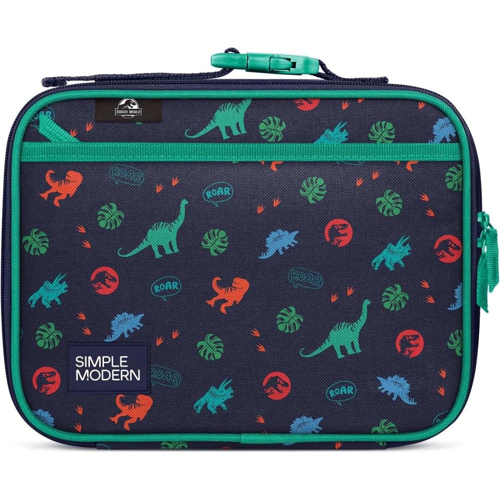 imageSimple Modern Bluey Kids Lunch Box for Toddler Reusable Insulated Bag for Girls Meal Containers for School with Exterior and Interior Pockets Hadley Collection Bluey SkyJurassic Dinosaur Roar