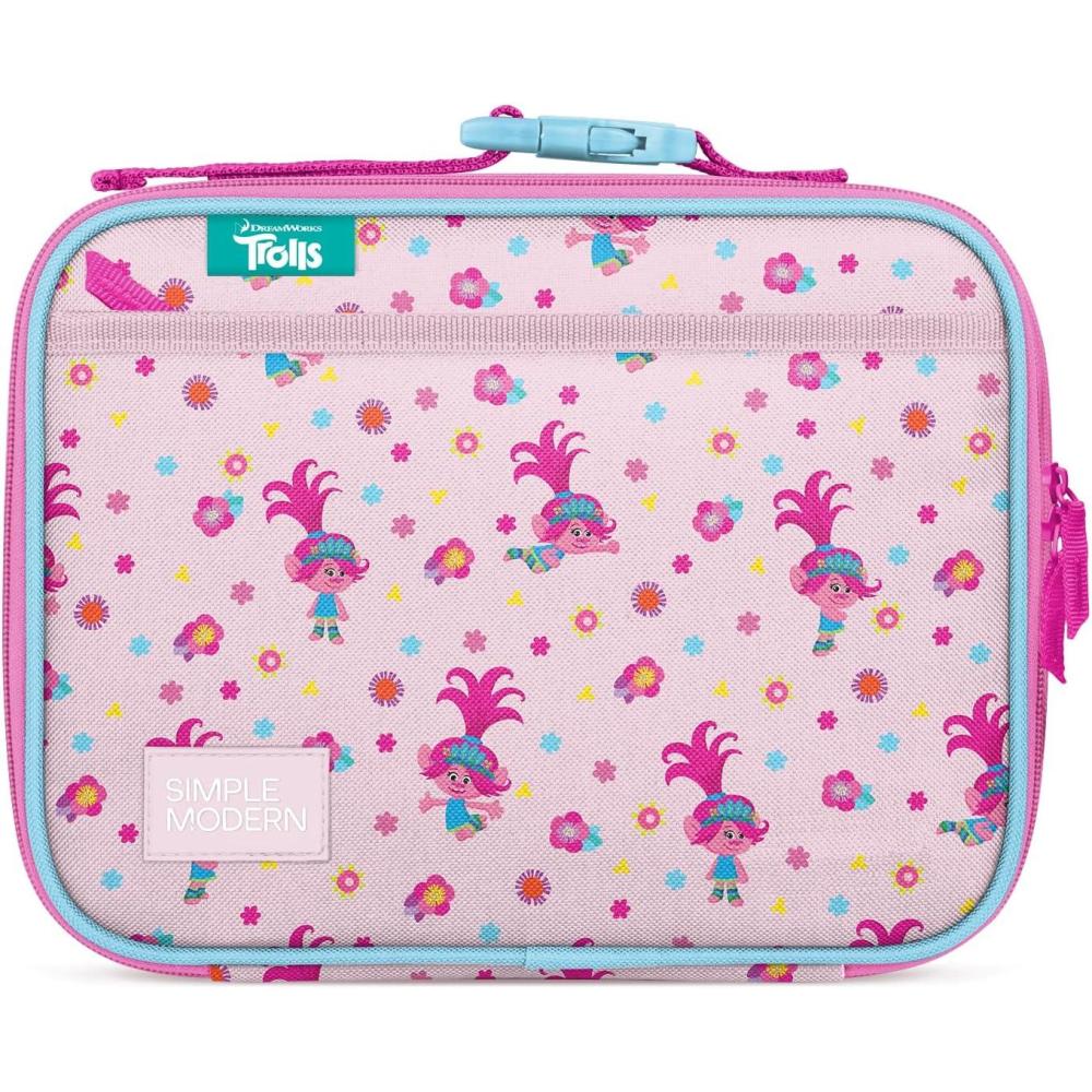 imageSimple Modern Bluey Kids Lunch Box for Toddler Reusable Insulated Bag for Girls Meal Containers for School with Exterior and Interior Pockets Hadley Collection Bluey SkyTrolls Poppy Mashup