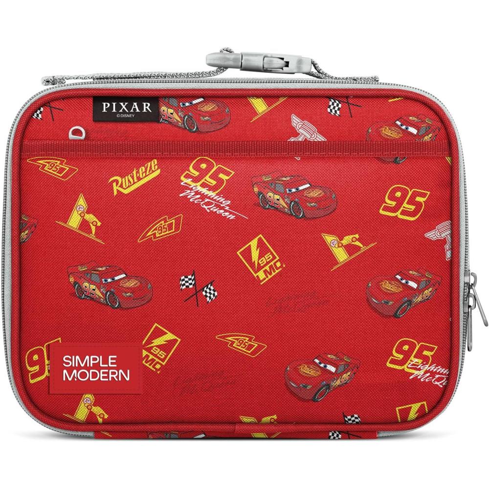 imageSimple Modern Bluey Kids Lunch Box for Toddler Reusable Insulated Bag for Girls Meal Containers for School with Exterior and Interior Pockets Hadley Collection Bluey SkyDisney Cars Lightning Speed