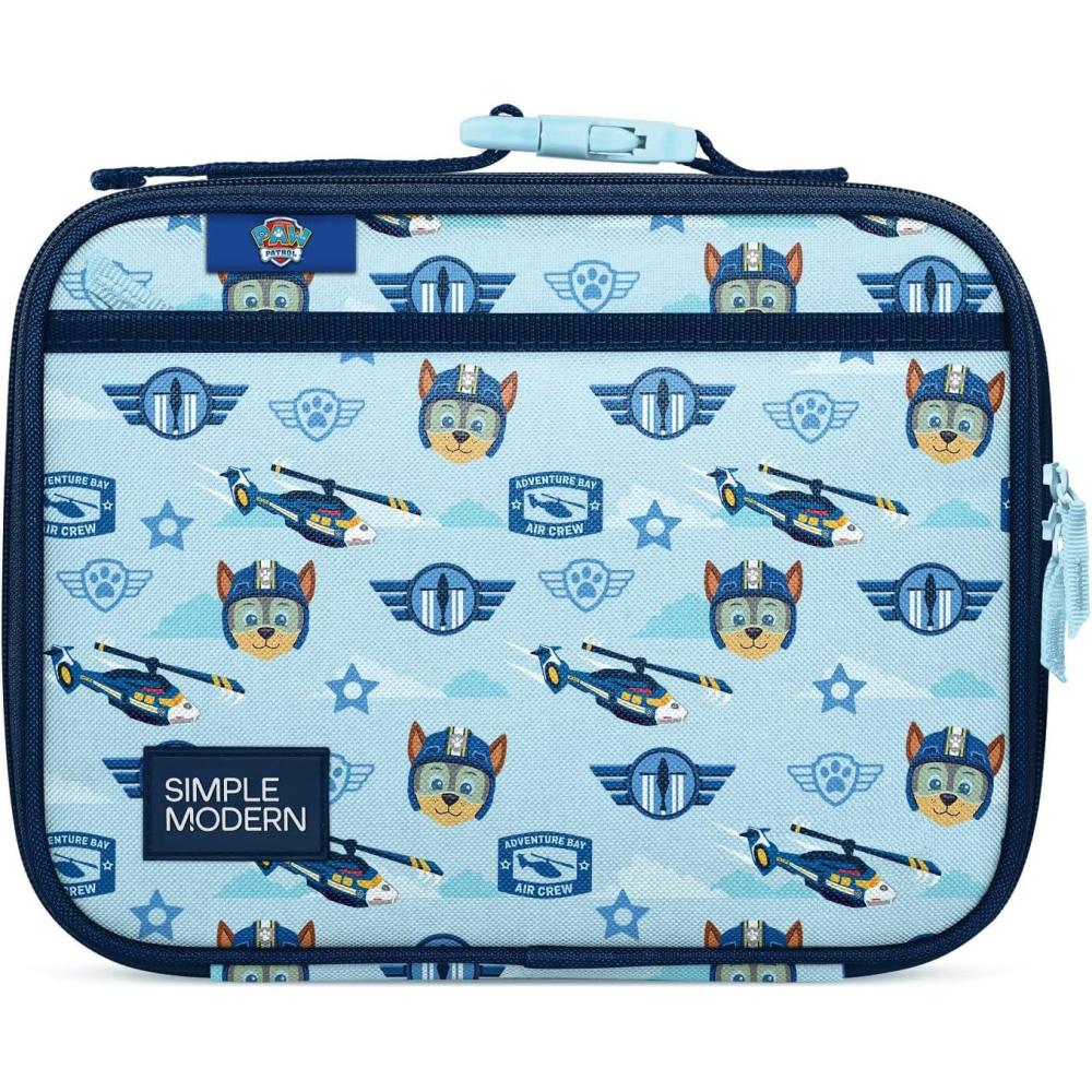 imageSimple Modern Bluey Kids Lunch Box for Toddler Reusable Insulated Bag for Girls Meal Containers for School with Exterior and Interior Pockets Hadley Collection Bluey SkyPaw Patrol Helicopter Chase