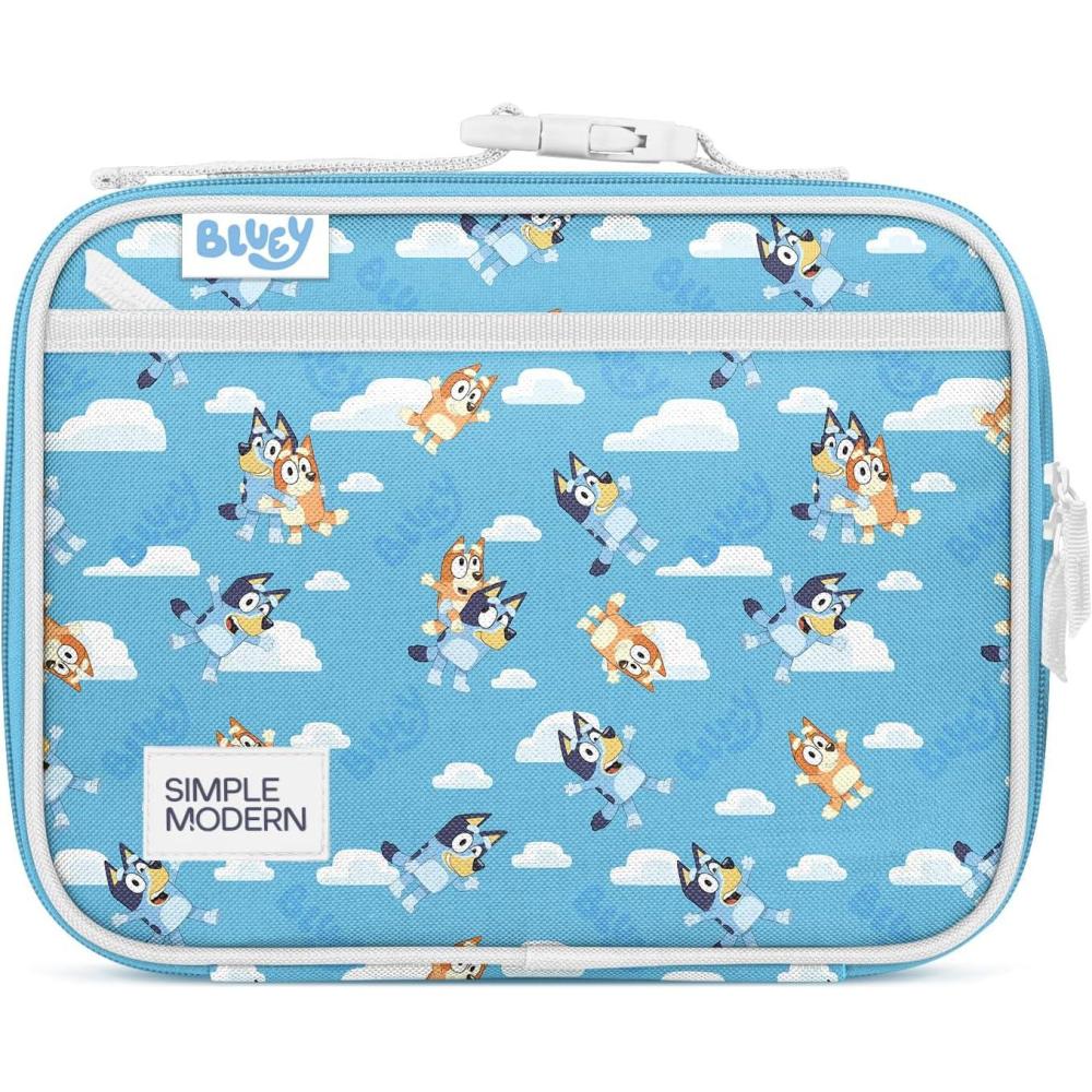 imageSimple Modern Bluey Kids Lunch Box for Toddler Reusable Insulated Bag for Girls Meal Containers for School with Exterior and Interior Pockets Hadley Collection Bluey SkyBluey Sky