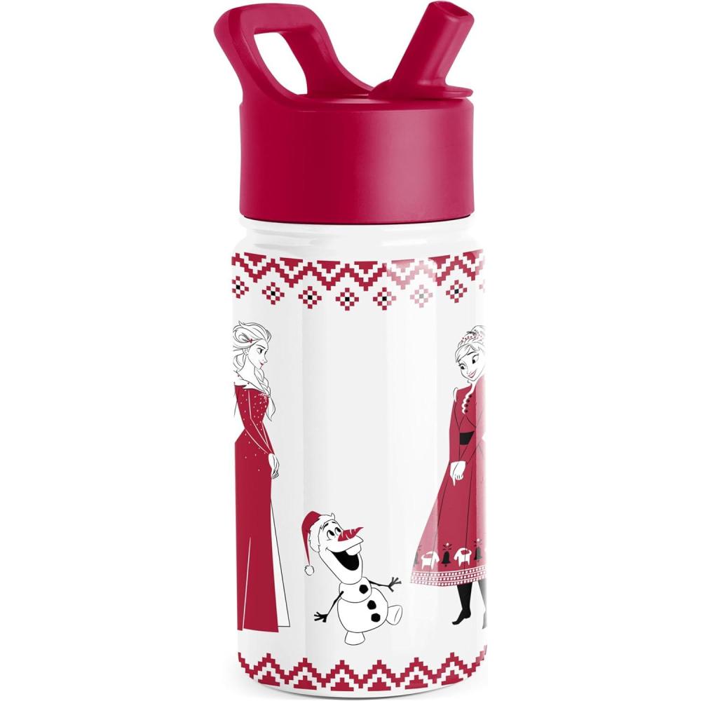 imageSimple Modern Kids Summit Water Bottle with Straw Lid Bluey 14oz Stainless Steel Cup Insulated Tumbler for Toddlers School Bluey CheckmateDisneyFrozen Red Dress Winter