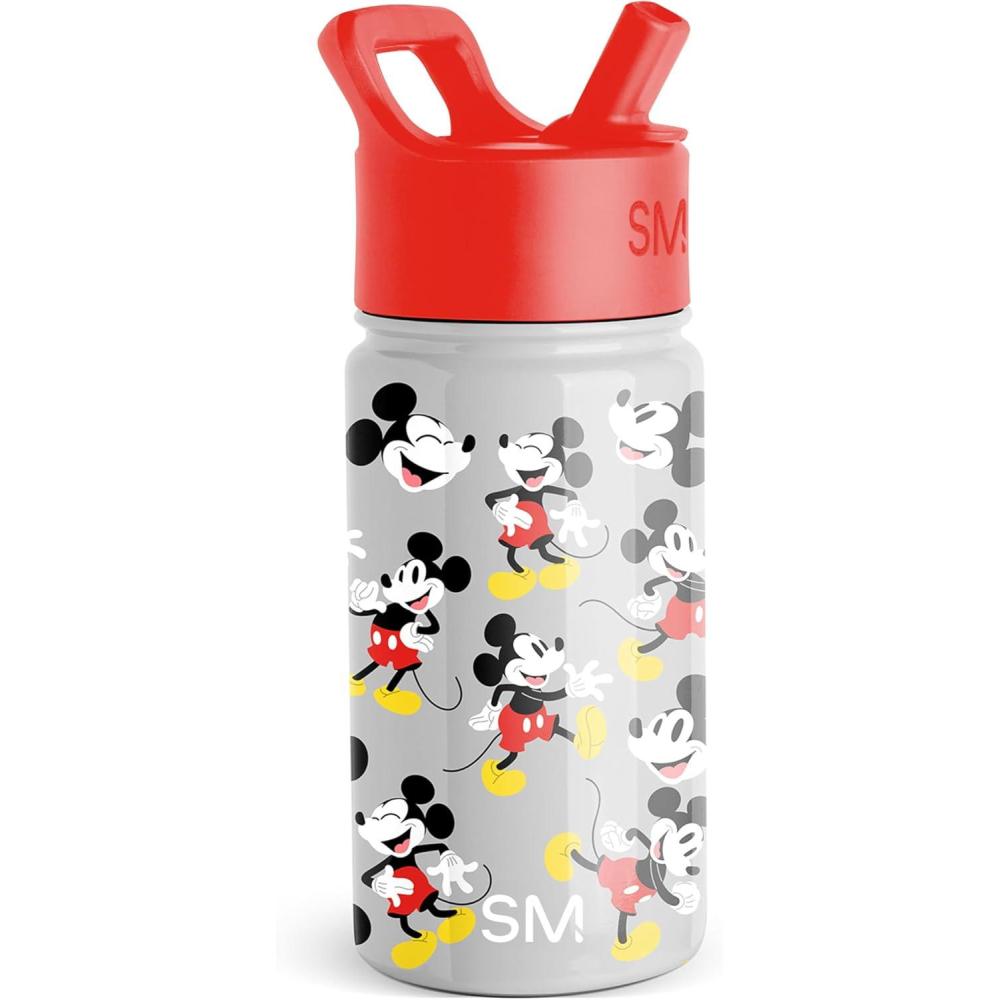 imageSimple Modern Kids Summit Water Bottle with Straw Lid Bluey 14oz Stainless Steel Cup Insulated Tumbler for Toddlers School Bluey CheckmateDisneyMickey Mouse Gray