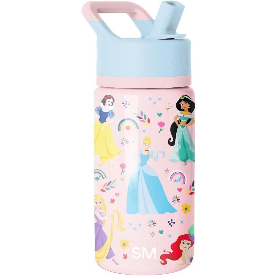 imageSimple Modern Kids Summit Water Bottle with Straw Lid Bluey 14oz Stainless Steel Cup Insulated Tumbler for Toddlers School Bluey CheckmateDisneyPrincess Rainbows