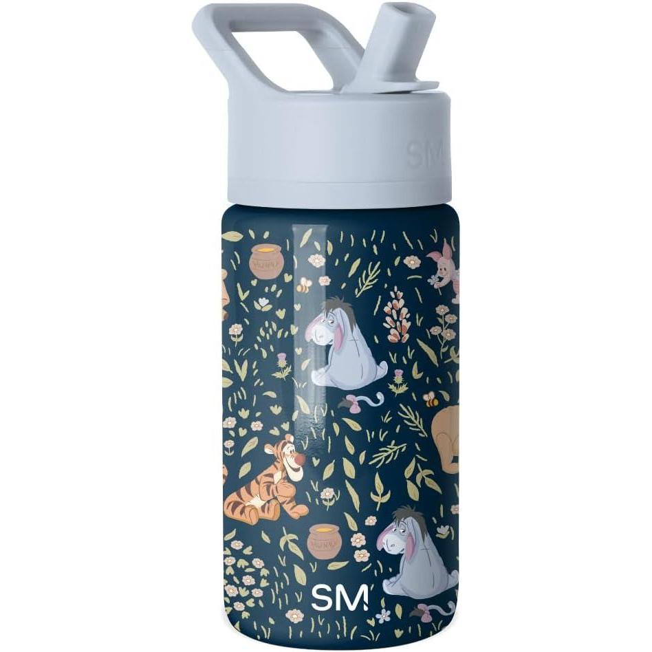 imageSimple Modern Kids Summit Water Bottle with Straw Lid Bluey 14oz Stainless Steel Cup Insulated Tumbler for Toddlers School Bluey CheckmateDisneyWinnie the Pooh Floral