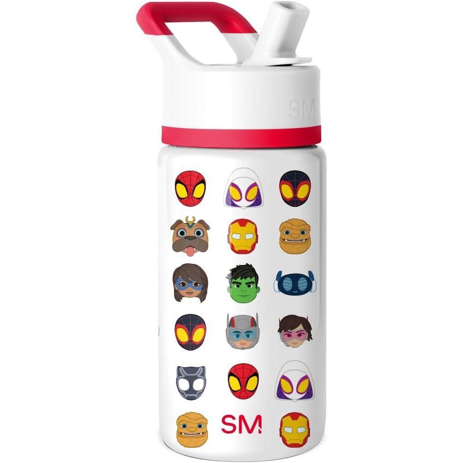 imageSimple Modern Kids Summit Water Bottle with Straw Lid Bluey 14oz Stainless Steel Cup Insulated Tumbler for Toddlers School Bluey CheckmateMarvel Spidey Friends Unite