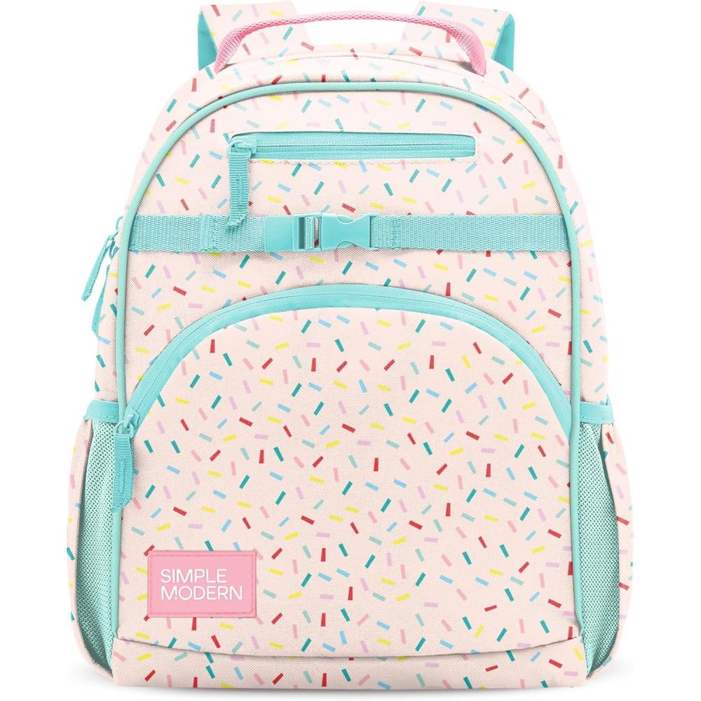 imageSimple Modern Medium Bluey Toddler Backpack for School Girls and Boys Kindergarten Elementary Kids Backpack Fletcher Collection Kids 15quot tall Bluey SkyConfetti