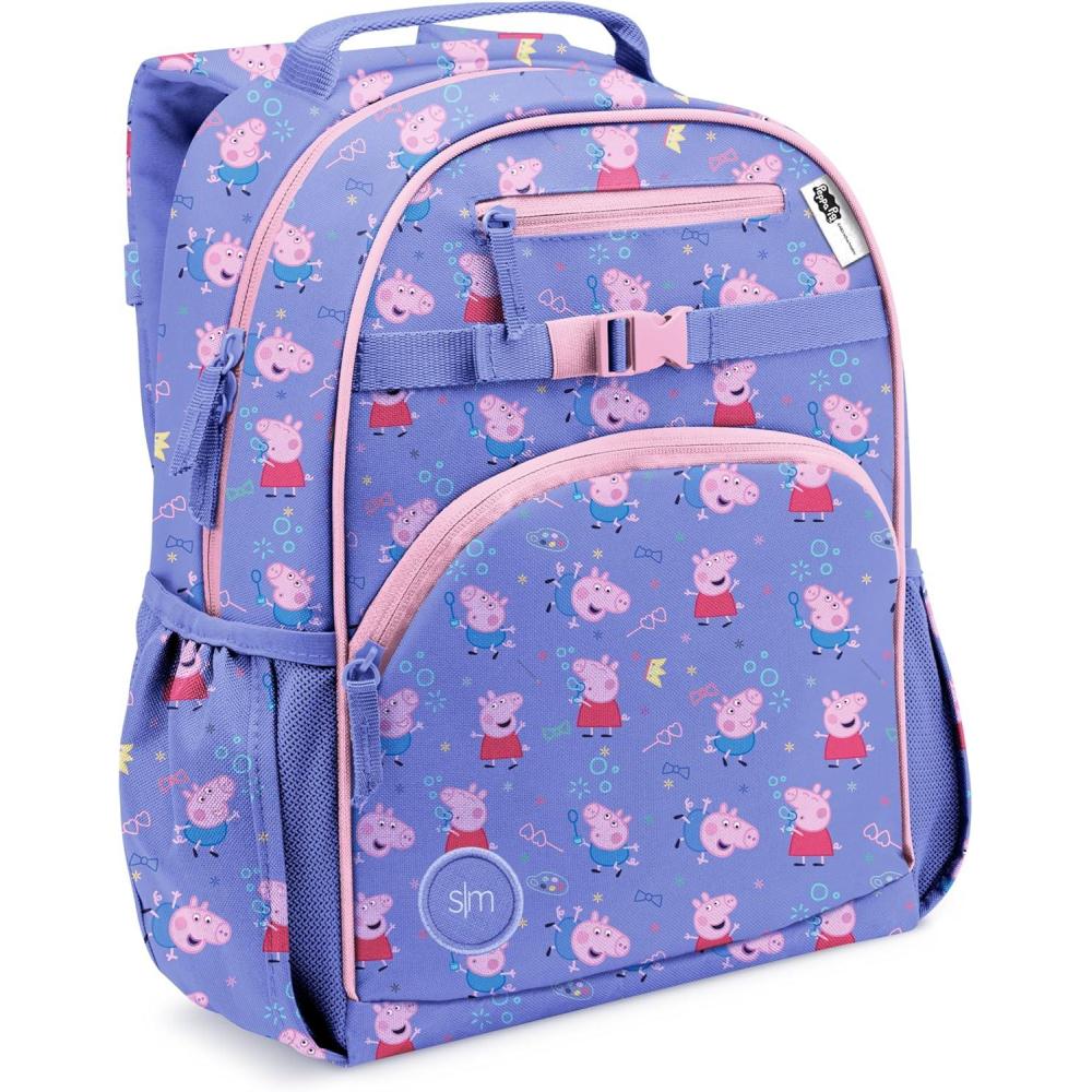 imageSimple Modern Medium Bluey Toddler Backpack for School Girls and Boys Kindergarten Elementary Kids Backpack Fletcher Collection Kids 15quot tall Bluey SkyPeppa Pig Bubbles