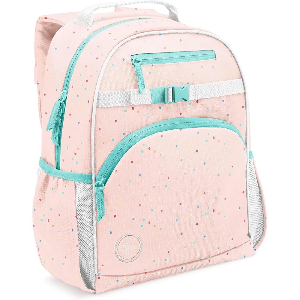 imageSimple Modern Medium Bluey Toddler Backpack for School Girls and Boys Kindergarten Elementary Kids Backpack Fletcher Collection Kids 15quot tall Bluey SkyRainbow Speckles