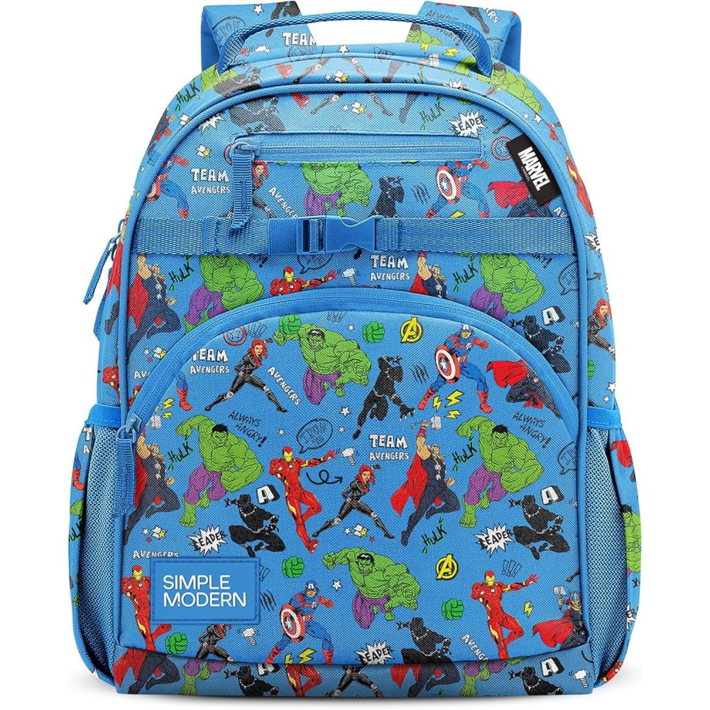 imageSimple Modern Medium Bluey Toddler Backpack for School Girls and Boys Kindergarten Elementary Kids Backpack Fletcher Collection Kids 15quot tall Bluey SkyMarvel Avengers Heroes