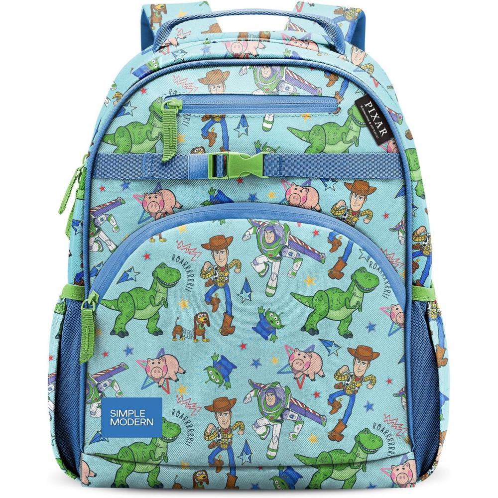 imageSimple Modern Medium Bluey Toddler Backpack for School Girls and Boys Kindergarten Elementary Kids Backpack Fletcher Collection Kids 15quot tall Bluey SkyDisney Buzz and Woody Adventures