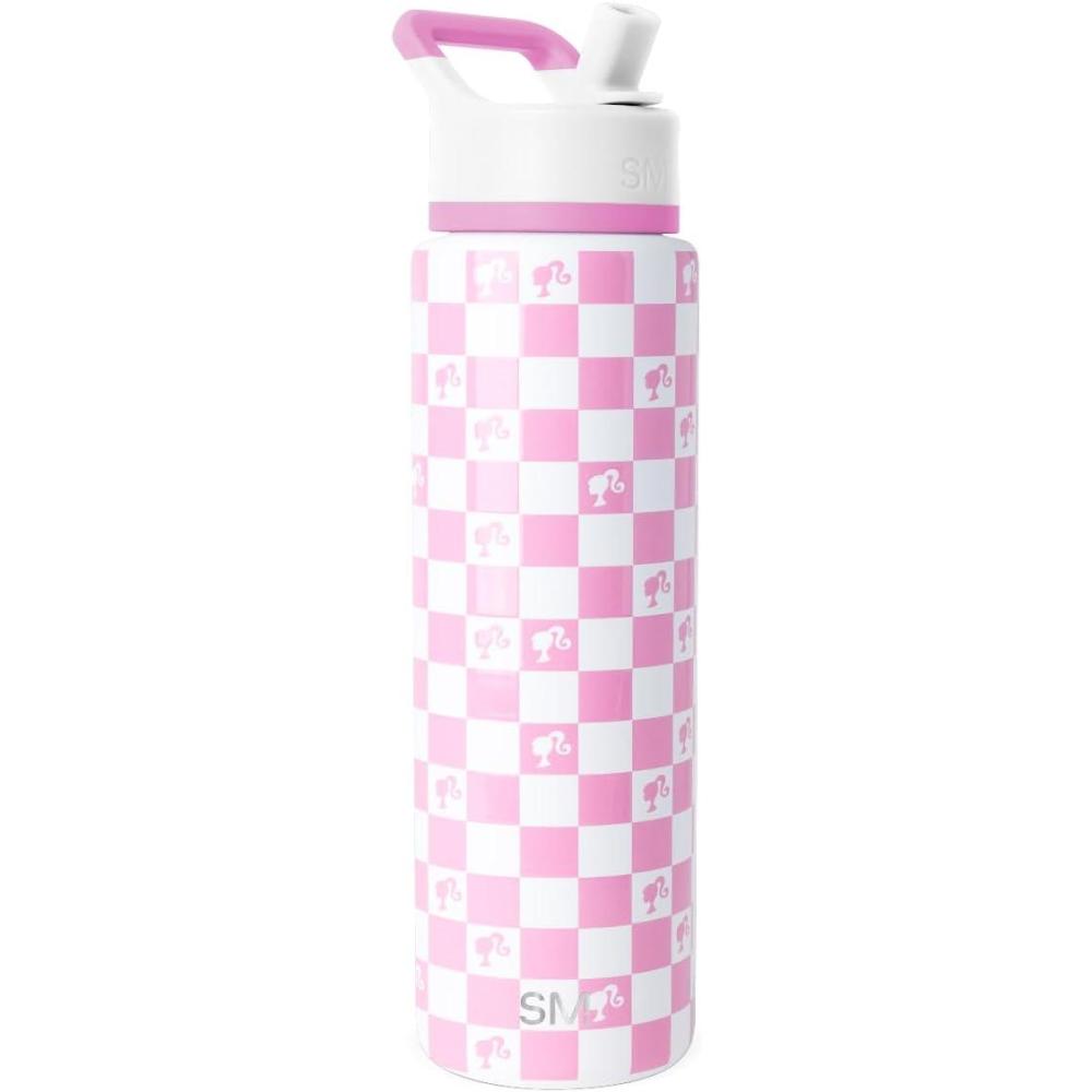 imageSimple Modern Summit Water Bottle with Straw Lid Bluey 30oz Leak Proof Stainless Steel Insulated Cup Gifts for Her Him Bluey StripesBarbie Checkmate
