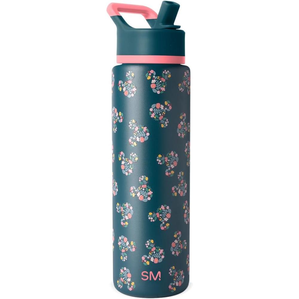imageSimple Modern Summit Water Bottle with Straw Lid Bluey 30oz Leak Proof Stainless Steel Insulated Cup Gifts for Her Him Bluey StripesDisney Mickey Mouse Floral on Riptide