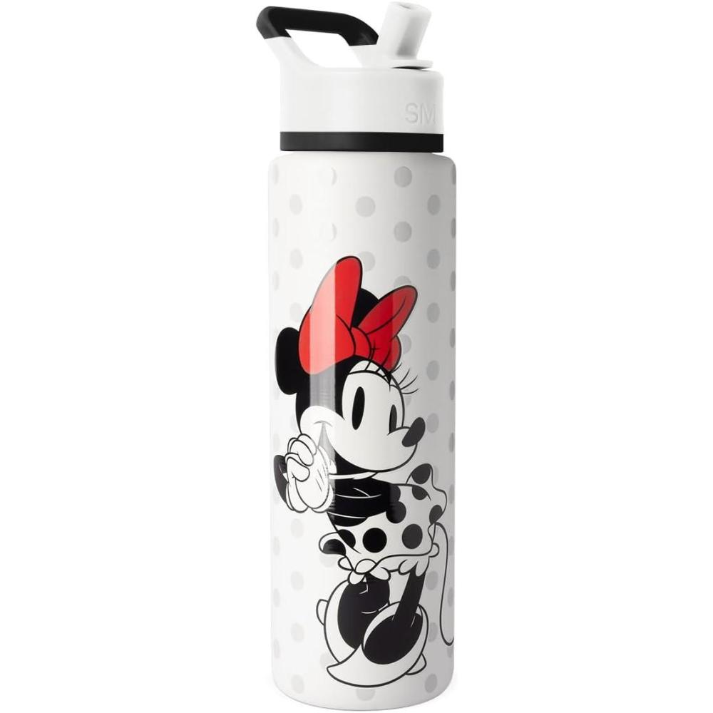 imageSimple Modern Summit Water Bottle with Straw Lid Bluey 30oz Leak Proof Stainless Steel Insulated Cup Gifts for Her Him Bluey StripesDisney Minnie Mouse Love