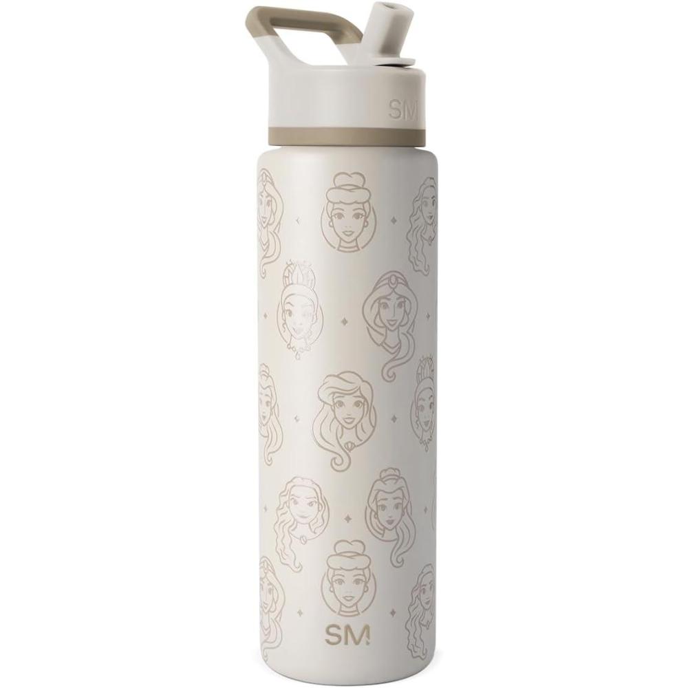imageSimple Modern Summit Water Bottle with Straw Lid Bluey 30oz Leak Proof Stainless Steel Insulated Cup Gifts for Her Him Bluey StripesDisney Princess Icons