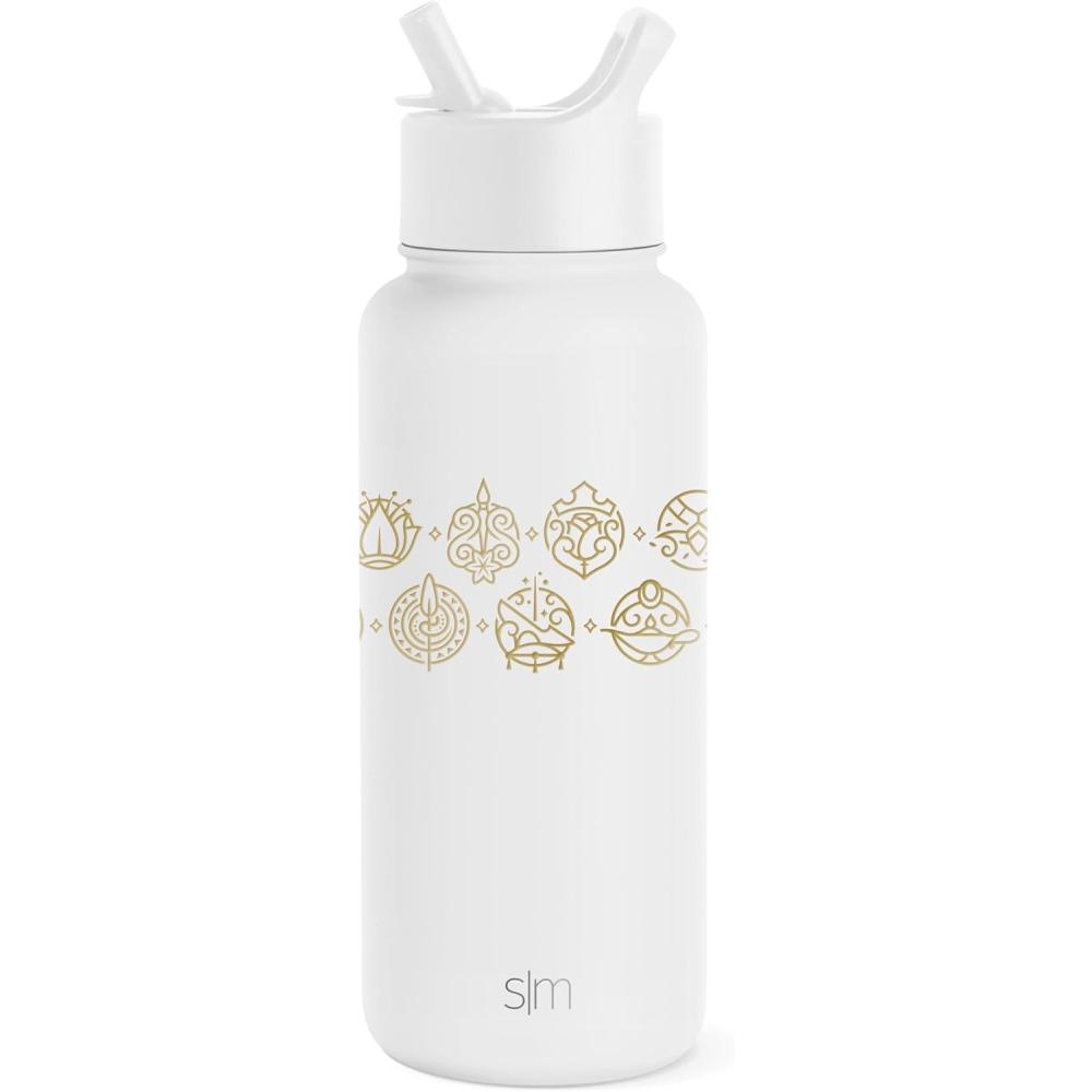 imageSimple Modern Summit Water Bottle with Straw Lid Bluey 30oz Leak Proof Stainless Steel Insulated Cup Gifts for Her Him Bluey StripesDisney Seal of a Princess