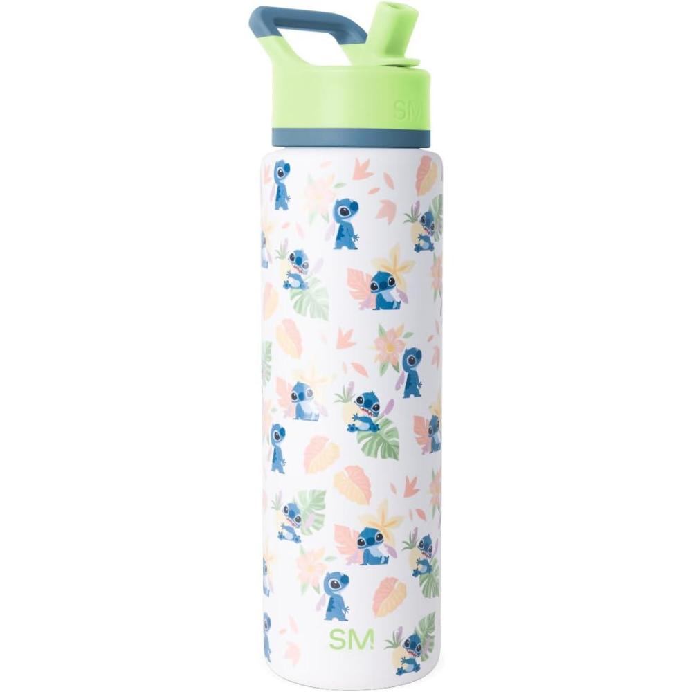 imageSimple Modern Summit Water Bottle with Straw Lid Bluey 30oz Leak Proof Stainless Steel Insulated Cup Gifts for Her Him Bluey StripesDisney Stitch Paradise