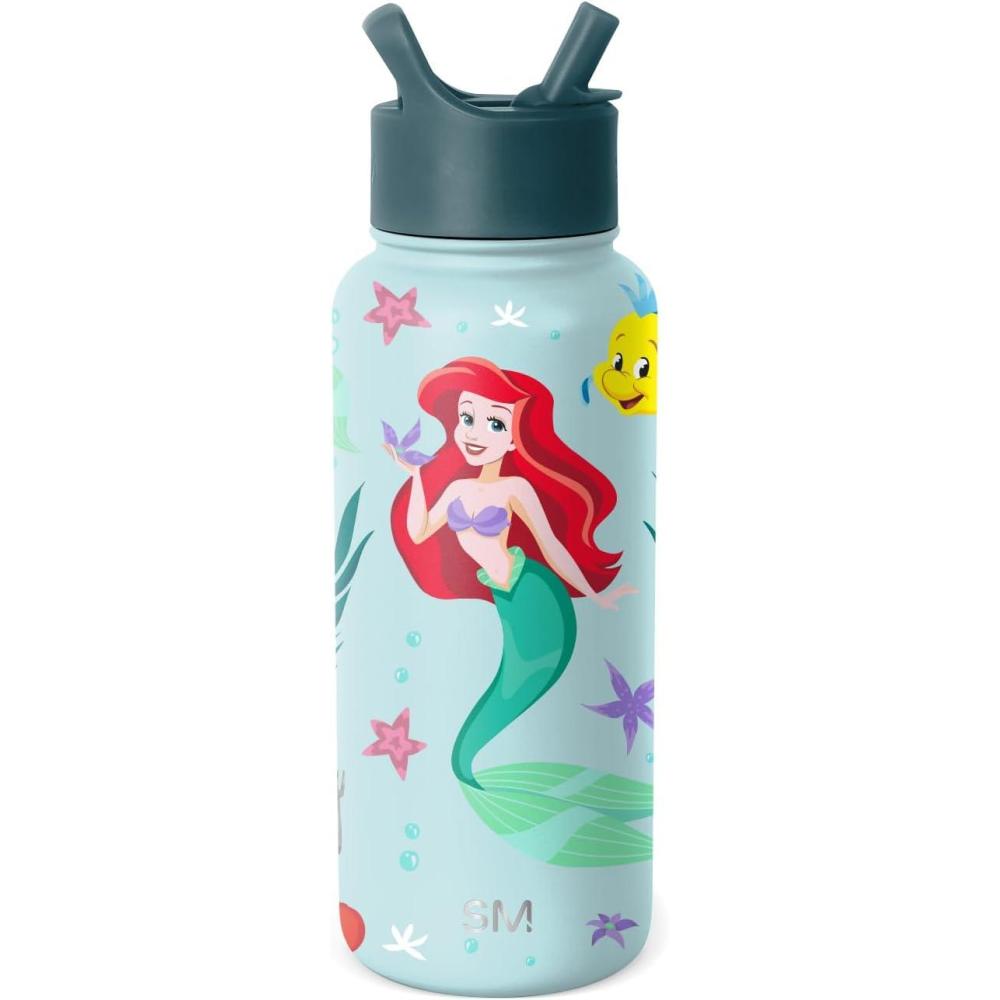 imageSimple Modern Summit Water Bottle with Straw Lid Bluey 30oz Leak Proof Stainless Steel Insulated Cup Gifts for Her Him Bluey StripesDisney The Little Mermaid Ariels Treasures