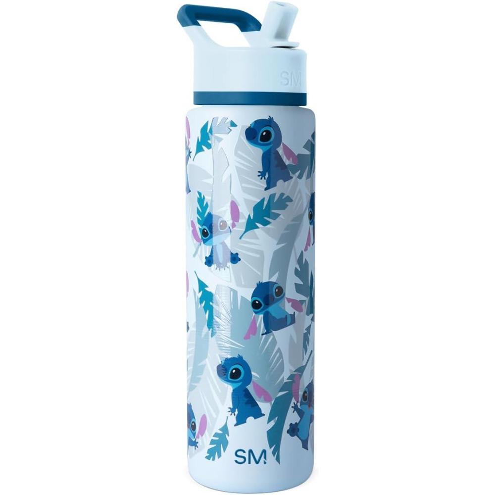 imageSimple Modern Summit Water Bottle with Straw Lid Bluey 30oz Leak Proof Stainless Steel Insulated Cup Gifts for Her Him Bluey StripesDisney Tropical Stitch