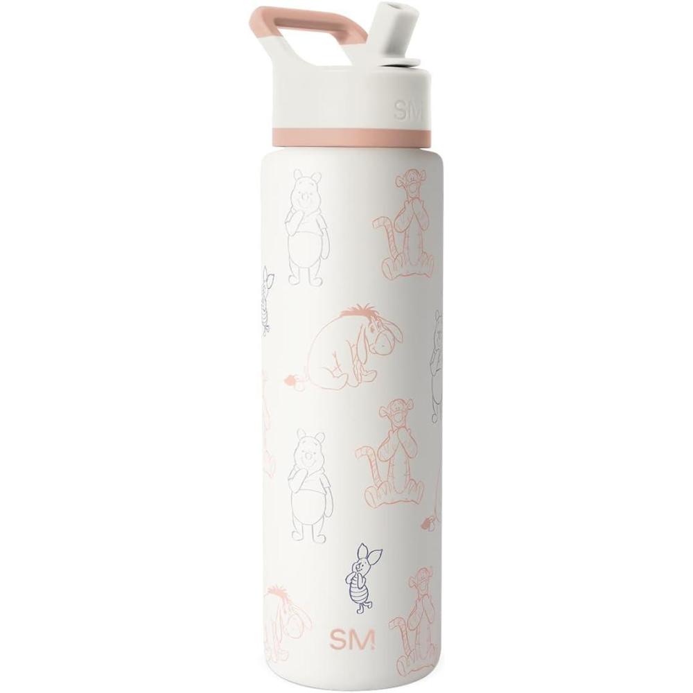 imageSimple Modern Summit Water Bottle with Straw Lid Bluey 30oz Leak Proof Stainless Steel Insulated Cup Gifts for Her Him Bluey StripesDisney Winnie the Pooh Doodles