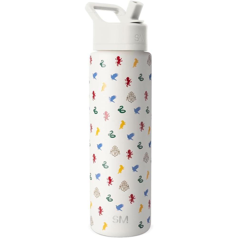 imageSimple Modern Summit Water Bottle with Straw Lid Bluey 30oz Leak Proof Stainless Steel Insulated Cup Gifts for Her Him Bluey StripesHarry Potter Hogwarts Mix
