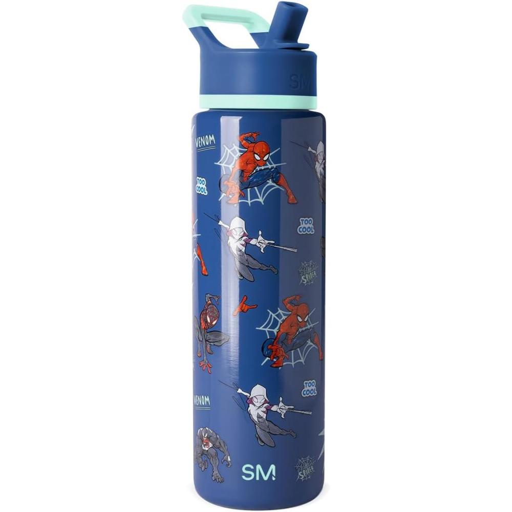 imageSimple Modern Summit Water Bottle with Straw Lid Bluey 30oz Leak Proof Stainless Steel Insulated Cup Gifts for Her Him Bluey StripesMarvel Spiderman Mashup