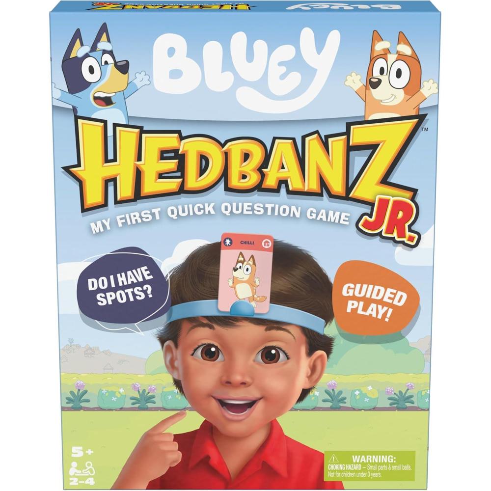 imageSpin Master Games Bluey Hedbanz Jr Picture Guessing Card Game Includes Illustrations from Bluey Easy to Play for Family ampamp Kids 24 Players for Ages 5 ampamp Up