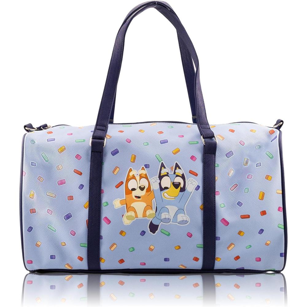 imageStitch Minnie Mickey Pooh Harry Potter or Jack Skellington 16quot Leather Mini Travel Bag Duffle Bag Overnight BagBlue