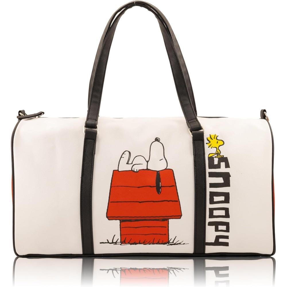 imageStitch Minnie Mickey Pooh Harry Potter or Jack Skellington 16quot Leather Mini Travel Bag Duffle Bag Overnight BagSnoopy