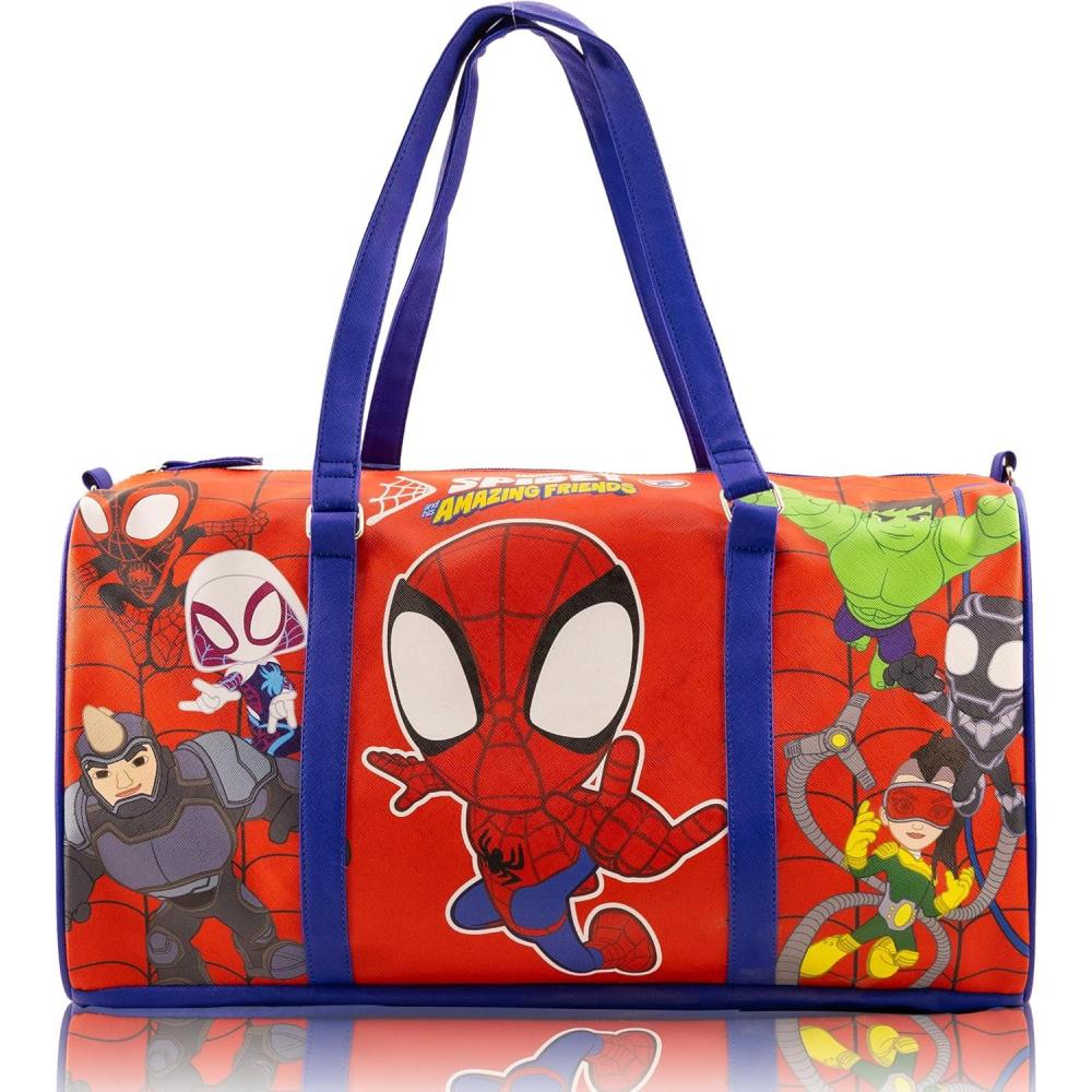 imageStitch Minnie Mickey Pooh Harry Potter or Jack Skellington 16quot Leather Mini Travel Bag Duffle Bag Overnight BagSpidey and Friends