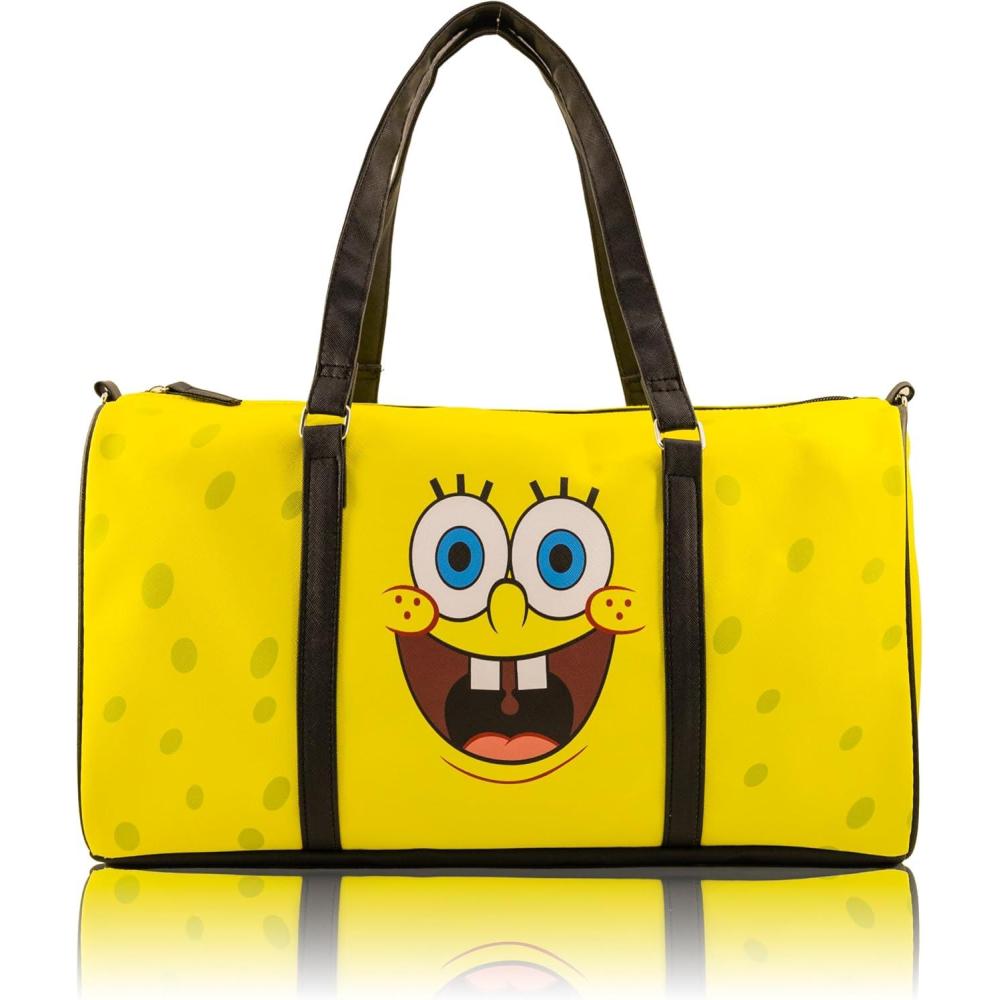imageStitch Minnie Mickey Pooh Harry Potter or Jack Skellington 16quot Leather Mini Travel Bag Duffle Bag Overnight BagSpongeBob SquarePants