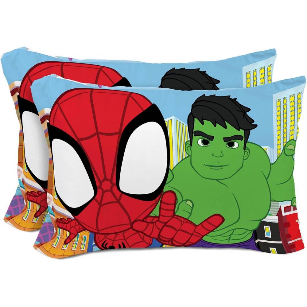 imageSunny Side Up Bluey ampamp Bingo Pack of 2 Reversible Pillowcases Double Sided Pillow Covers Kids Super Soft BeddingMulti Spidey Friends
