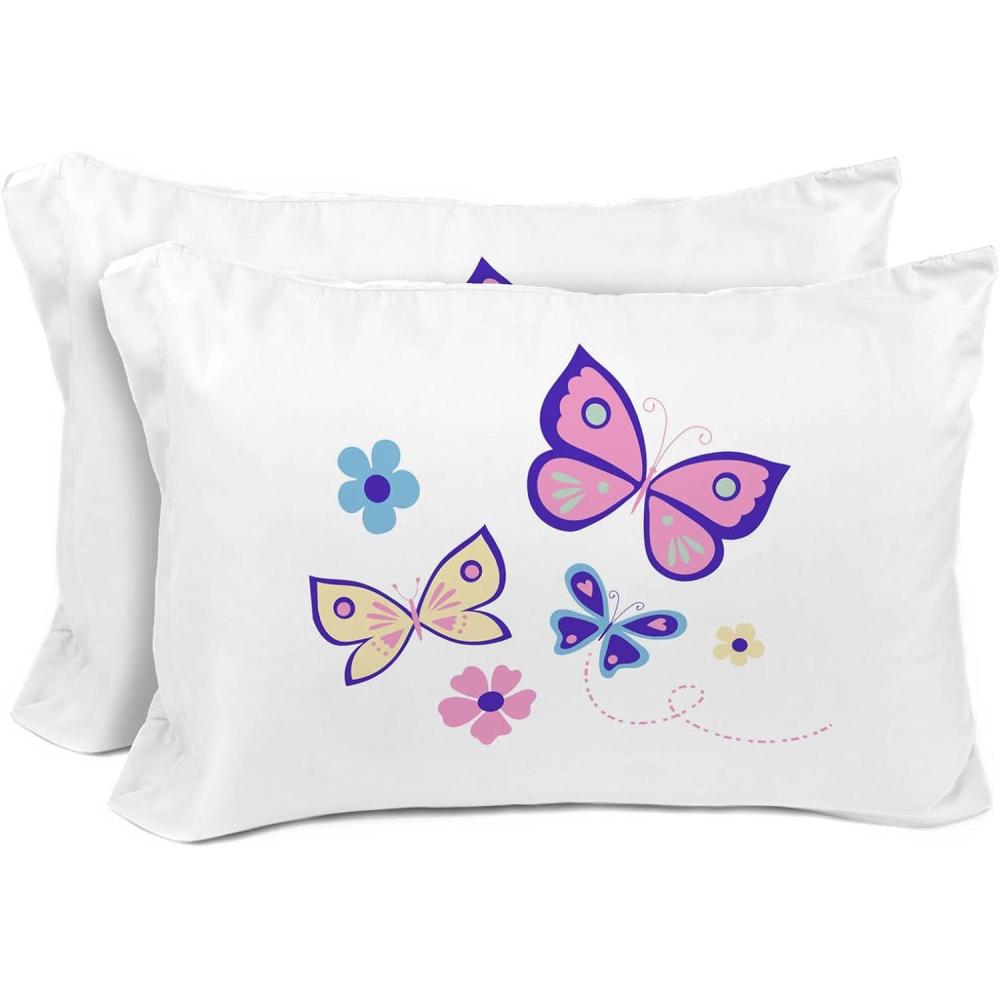 imageSunny Side Up Bluey ampamp Bingo Pack of 2 Reversible Pillowcases Double Sided Pillow Covers Kids Super Soft BeddingWhite Flutter