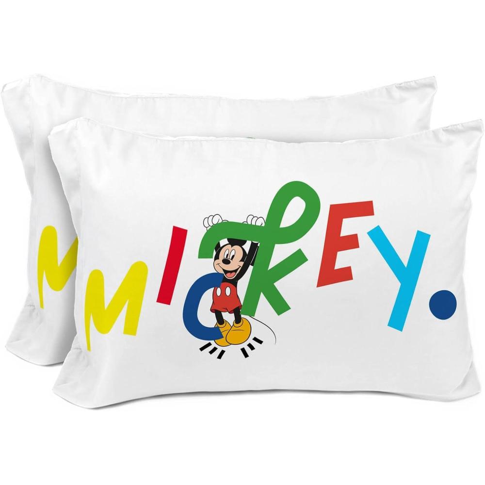 imageSunny Side Up Bluey ampamp Bingo Pack of 2 Reversible Pillowcases Double Sided Pillow Covers Kids Super Soft BeddingWhite Mickey Mouse