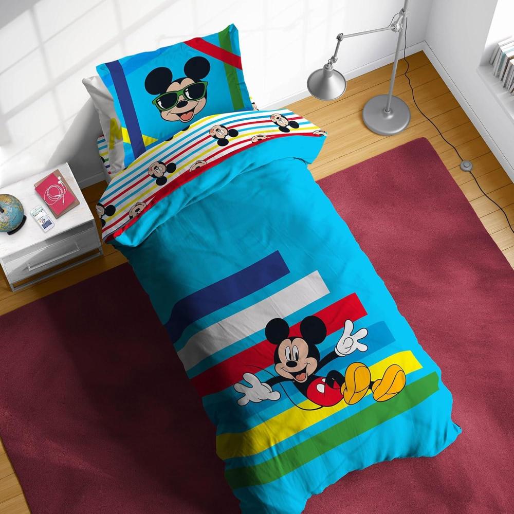 imageSunny Side Up Bluey ampamp Friends Toddler Comforter Set 4 Piece Preschool Bedding Includes Comforter Sheets ampamp Pillow Cover Super Soft Microfiber Bed SetBlue Mickey Mouse