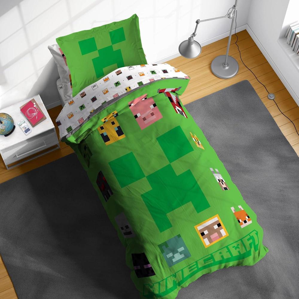 imageSunny Side Up Bluey ampamp Friends Toddler Comforter Set 4 Piece Preschool Bedding Includes Comforter Sheets ampamp Pillow Cover Super Soft Microfiber Bed SetGreen Minecraft