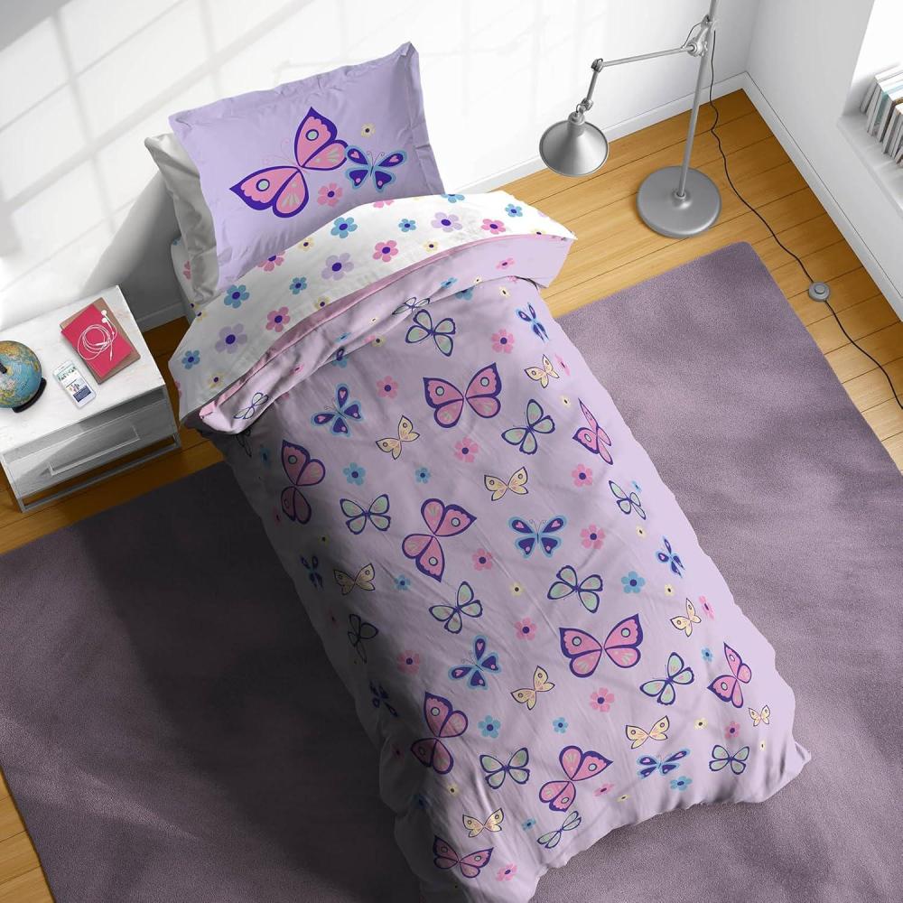 imageSunny Side Up Bluey ampamp Friends Toddler Comforter Set 4 Piece Preschool Bedding Includes Comforter Sheets ampamp Pillow Cover Super Soft Microfiber Bed SetPurple Butterfly