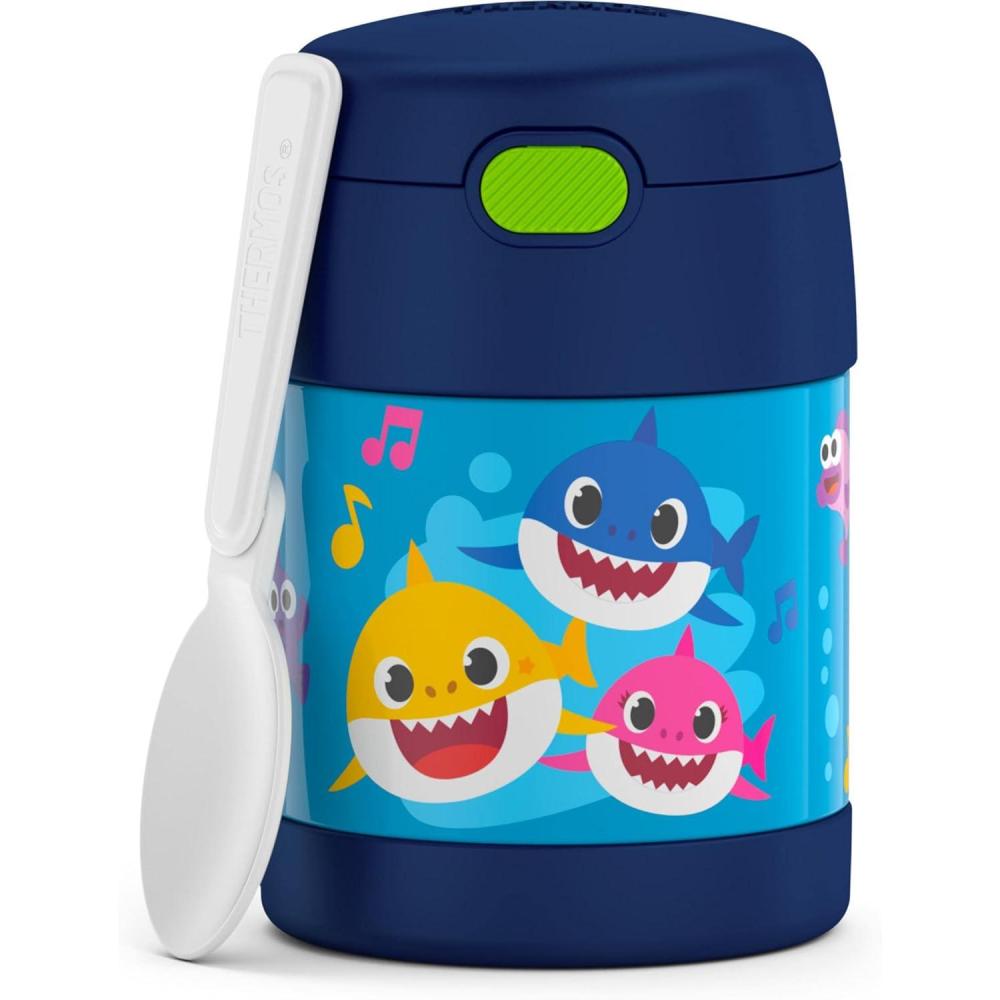 imageTHERMOS FUNTAINER Insulated Food Jar 10 Ounce Kid Friendly Food Jar with Foldable Spoon BlueyBABY SHARK