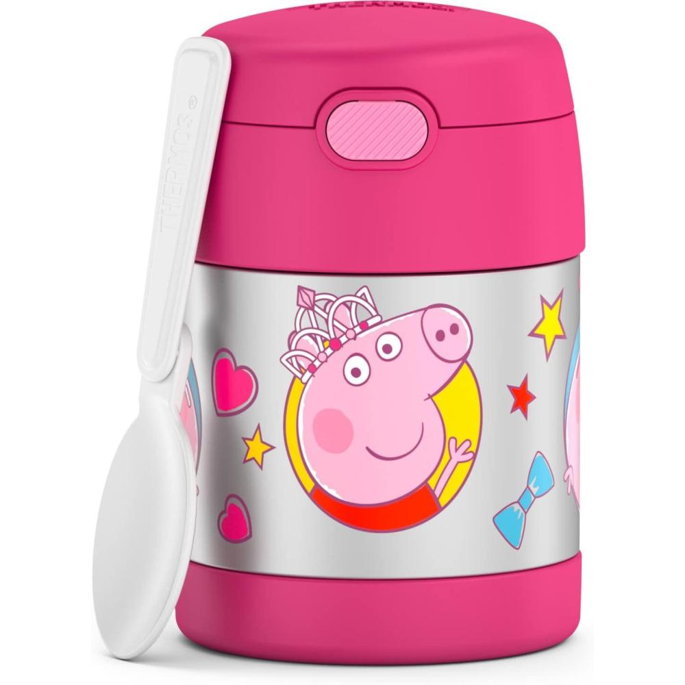 imageTHERMOS FUNTAINER Insulated Food Jar 10 Ounce Kid Friendly Food Jar with Foldable Spoon BlueyPeppa Pig