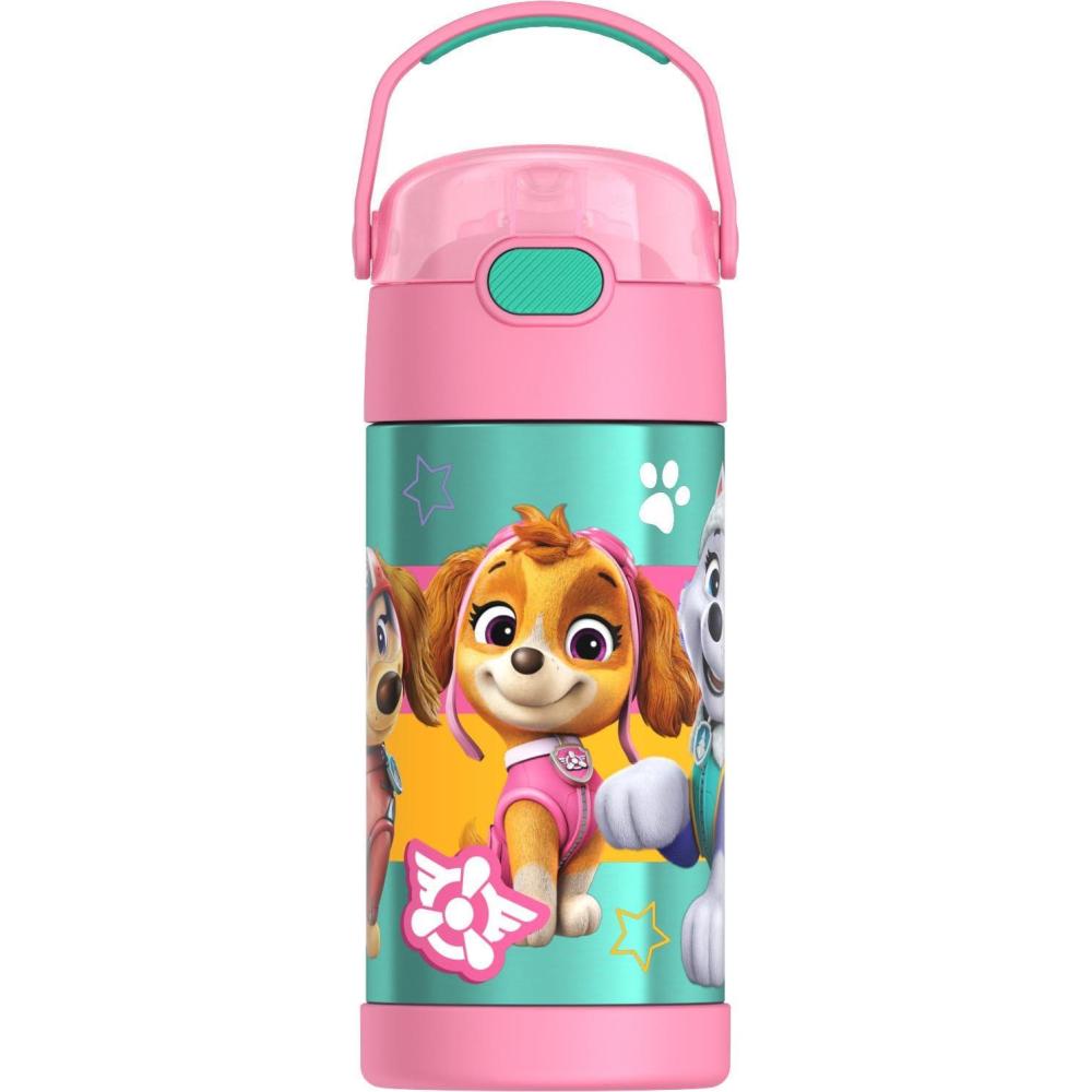 imageTHERMOS FUNTAINER Water Bottle with Straw 12 Ounce Kids Stainless Steel Vacuum Insulated Water Bottle with Lid BlueyPaw Patrol Girl