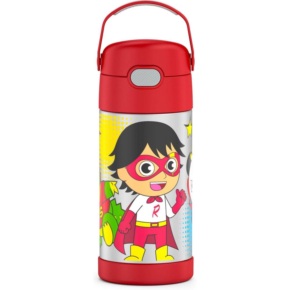 imageTHERMOS FUNTAINER Water Bottle with Straw 12 Ounce Kids Stainless Steel Vacuum Insulated Water Bottle with Lid BlueyRyans World