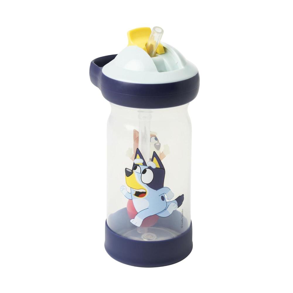 imageThe First Years Bluey Sip ampamp See Toddler Water Bottle Includes Floating Charm Toddler Cups with Straw 12 Oz Ages 24 Months and Up12 Ounces