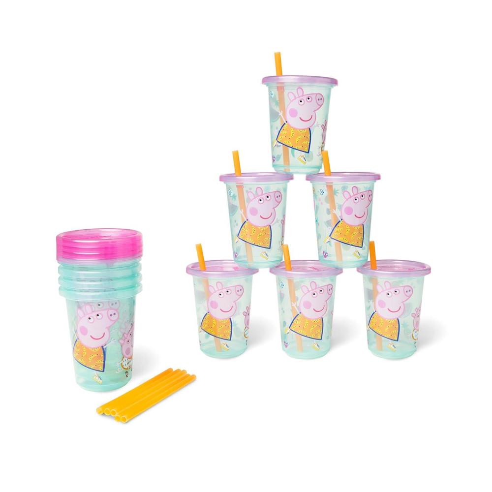 imageThe First Years Bluey Take ampamp Toss Toddler Straw Cups Spill Proof Toddler Sippy Cups with Snap On Lids and Straws Bluey Gifts and Bluey Party Supplies 10 Oz 10 CountPeppa Pig