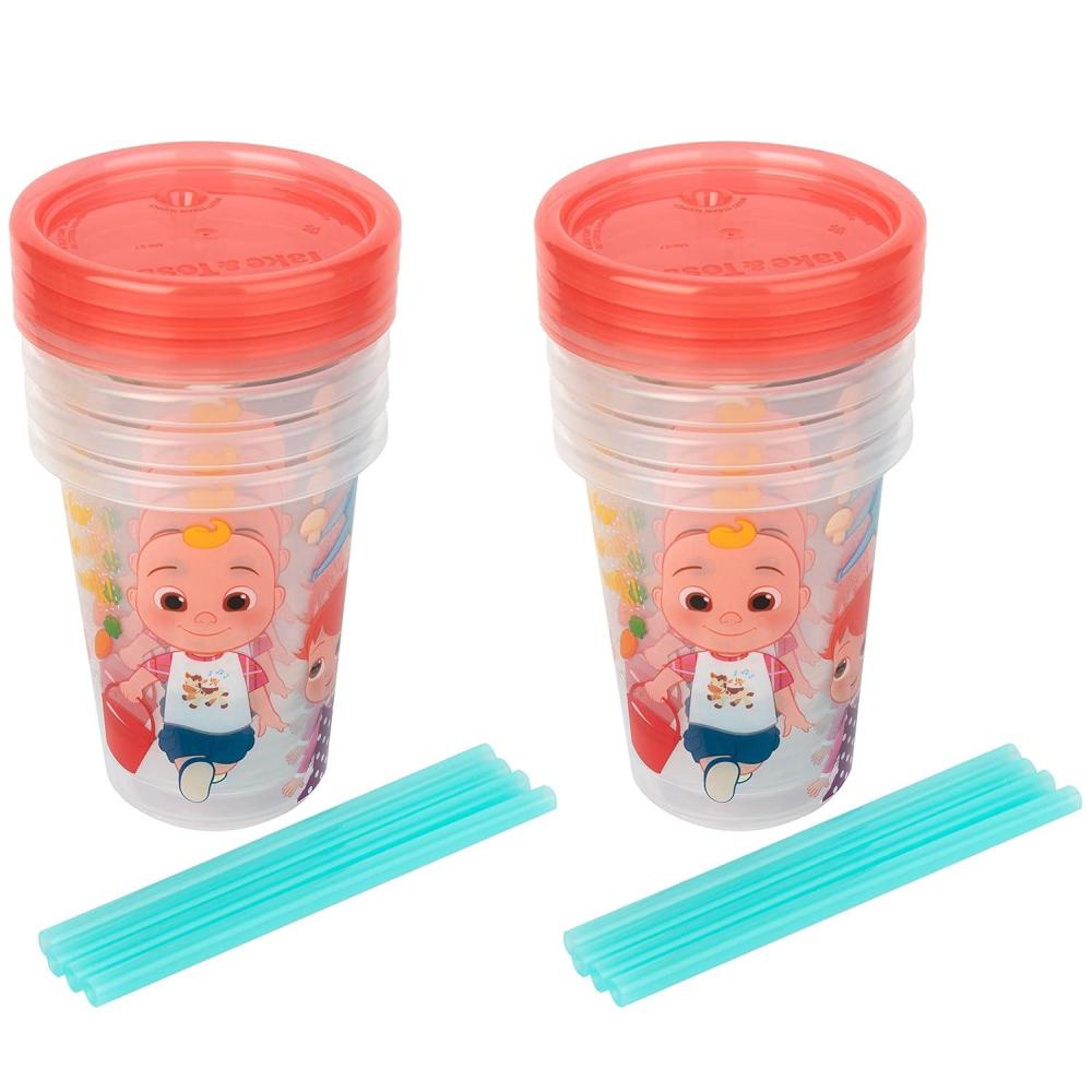 imageThe First Years Bluey Take ampamp Toss Toddler Straw Cups Spill Proof Toddler Sippy Cups with Snap On Lids and Straws Bluey Gifts and Bluey Party Supplies 10 Oz 10 CountCocomelon