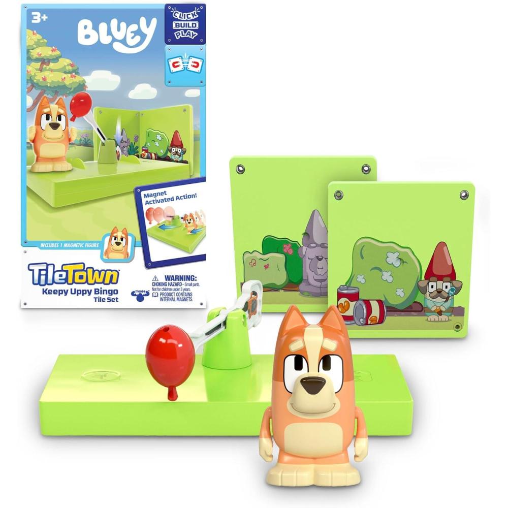 imageTile Town Bluey Heeler Family Home 52Piece Magnetic Tile Playset Interactive STEM Magnetic Tiles Toys Includes Bluey ampamp Bingo Figures Action TilesBingo Booster